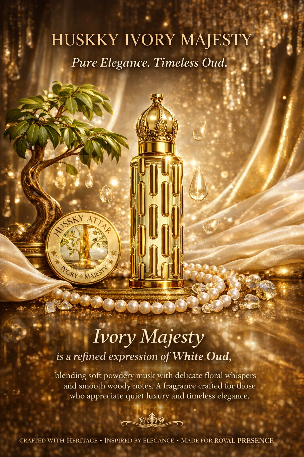 Ivory Majesty White Oud Attar – Long Lasting Alcohol Free Perfume