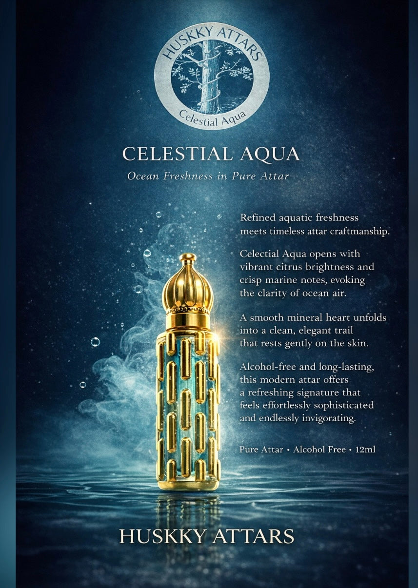 Celestial Aqua Attar Perfume – Long Lasting Alcohol Free Fragrance