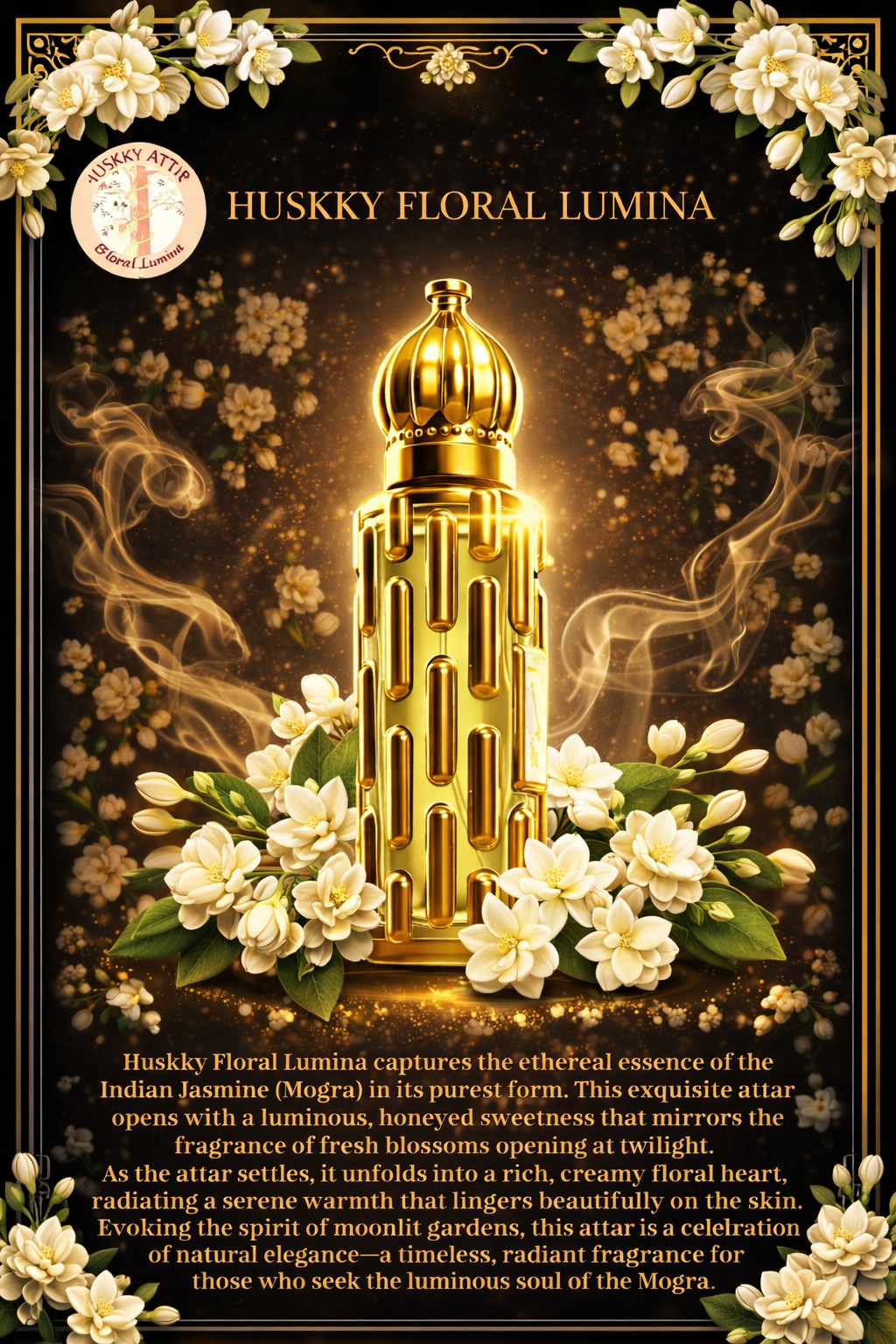 Floral Lumina Jasmine Attar – Long Lasting Alcohol Free Perfume
